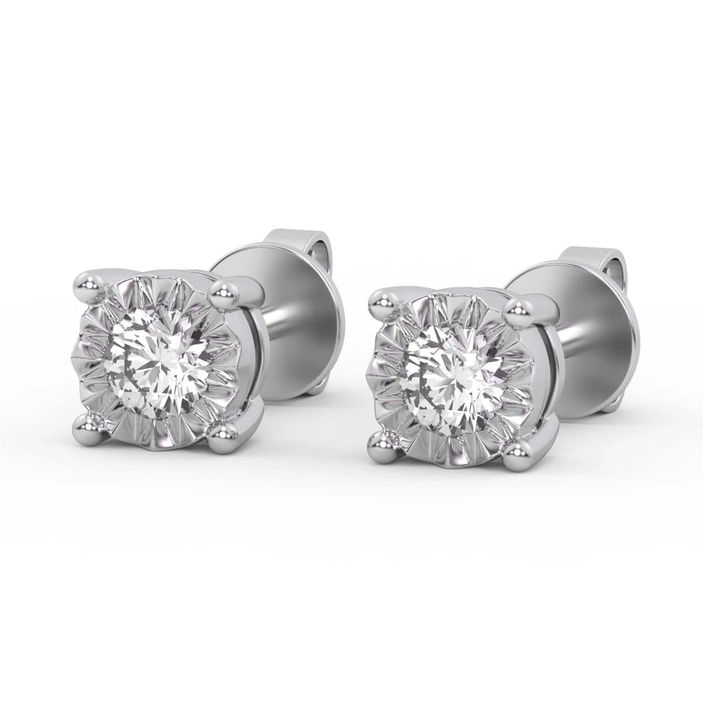 Round Cut Moissanite Diamond Unique Stud Earrings