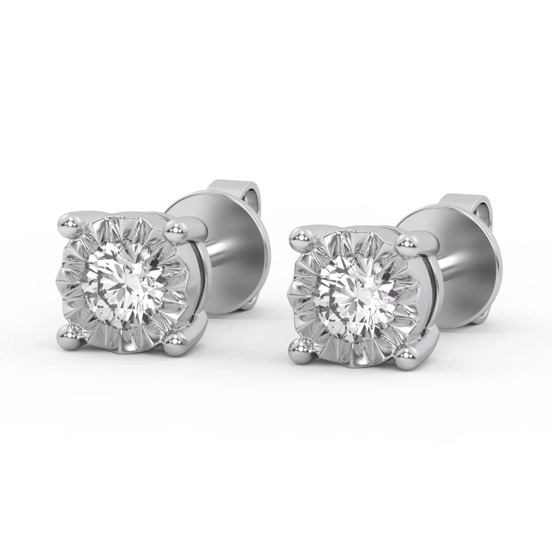 Round Cut Moissanite Diamond Unique Stud Earrings