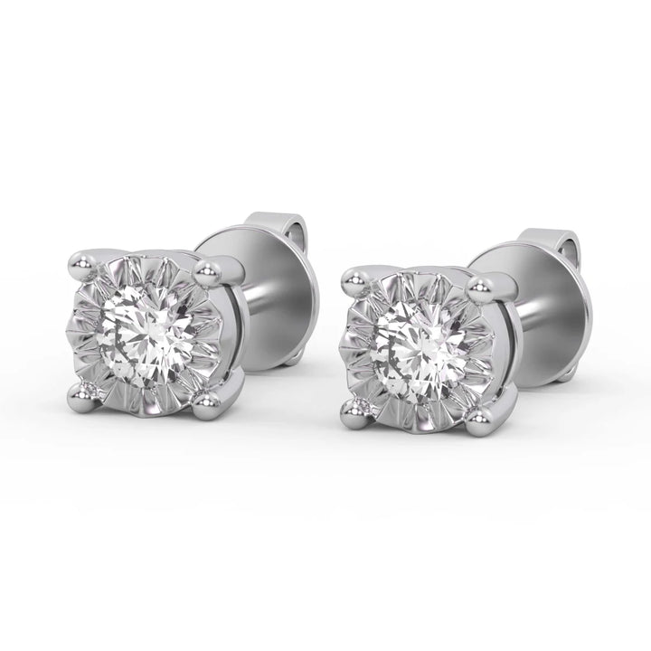 Round Cut Moissanite Diamond Unique Stud Earrings