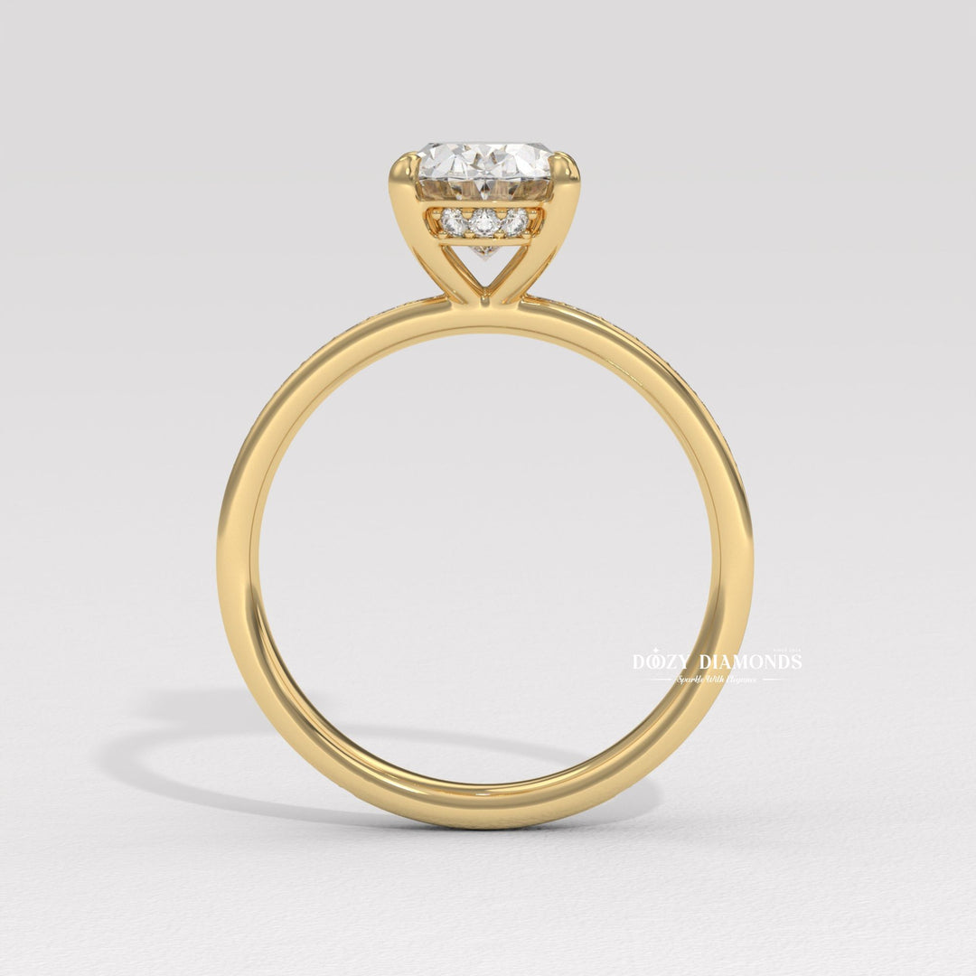 Modern channel setting ring design
Oval solitaire with channel accents
Secure channel setting diamond ring