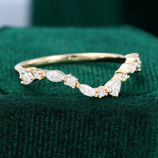 marquise-pear-round-moissanite-curved-wedding-band