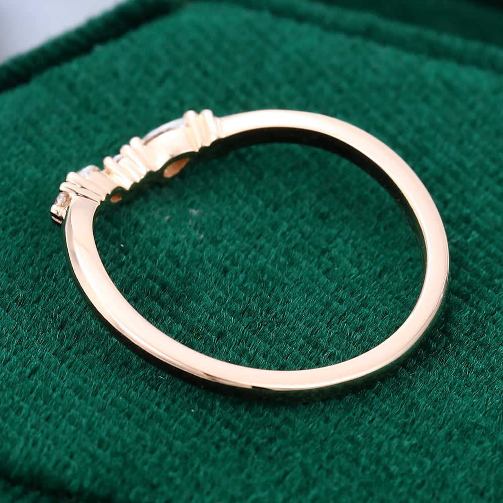 round-pear-marquise-moissanite-curved-wedding-band