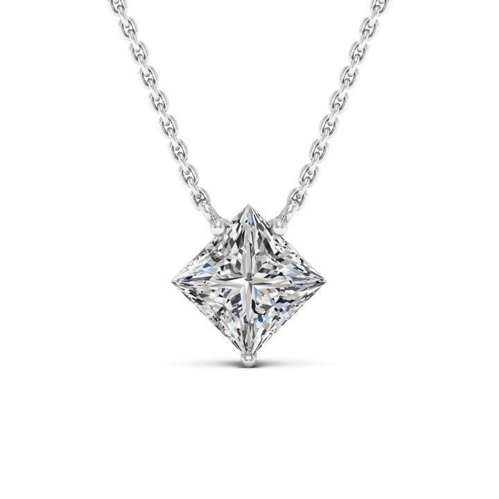 1.3TCW Princess Cut Diamond Colleen Moissanite Necklace For Women