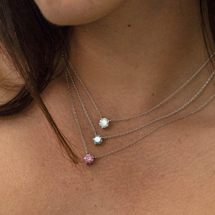 1.0CT Round Cut Diamond Colleen Moissanite Necklace For Her