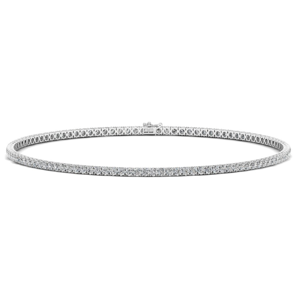 Round Cut Diamond Moissanite Tennis Necklace For Her