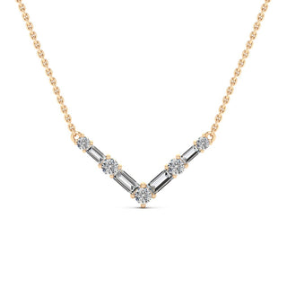 0.68TCW Round Cut Five Stone Diamond Moissanite Necklace For Her