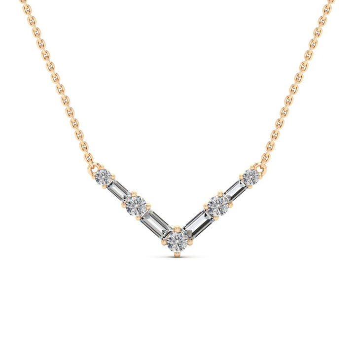 0.68TCW Round Cut Five Stone Diamond Moissanite Necklace For Her