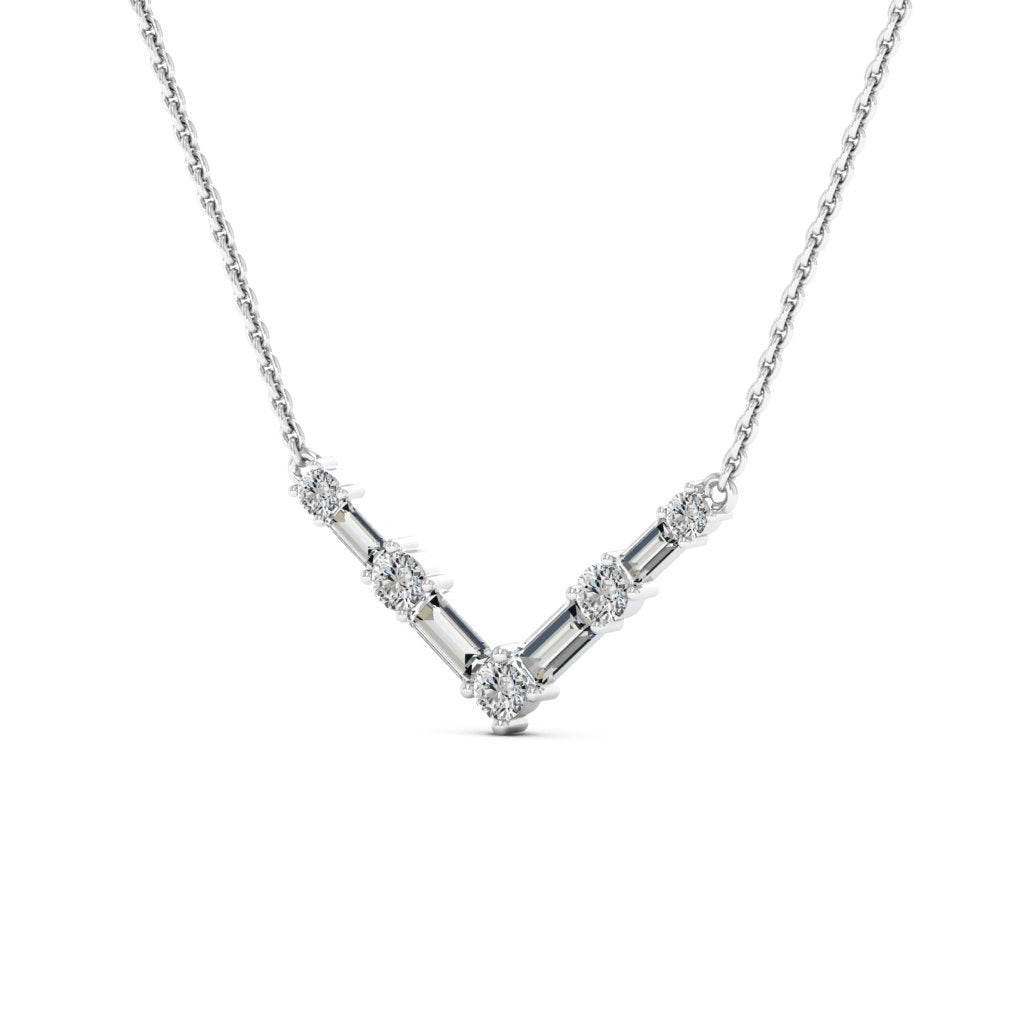 0.68TCW Round Cut Five Stone Diamond Moissanite Necklace For Her