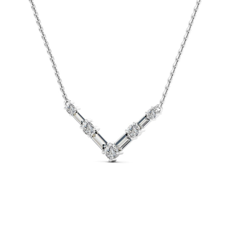 0.68TCW Round Cut Five Stone Diamond Moissanite Necklace For Her