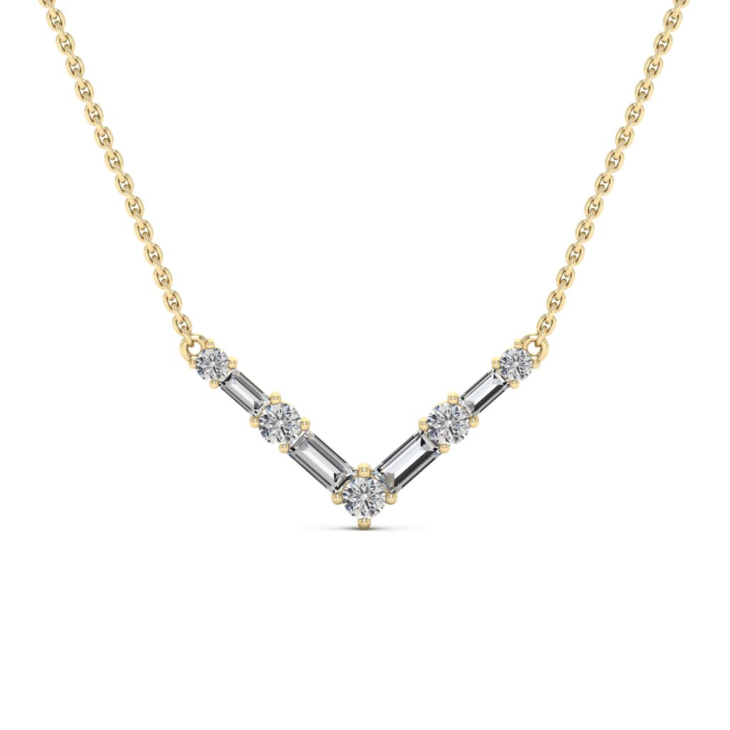 0.68TCW Round Cut Five Stone Diamond Moissanite Necklace For Her