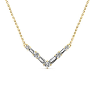 0.68TCW Round Cut Five Stone Diamond Moissanite Necklace For Her