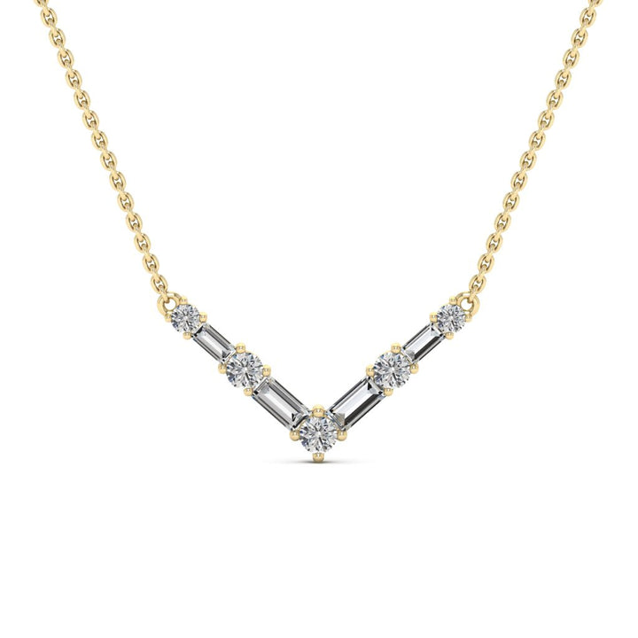 0.68TCW Round Cut Five Stone Diamond Moissanite Necklace For Her
