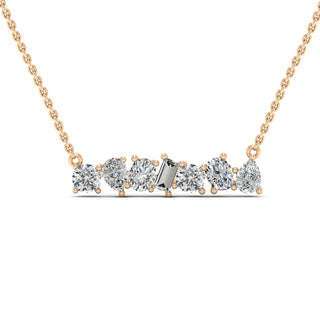 1.0TCW Six Stone Diamond Leia Moissanite Necklace For Women