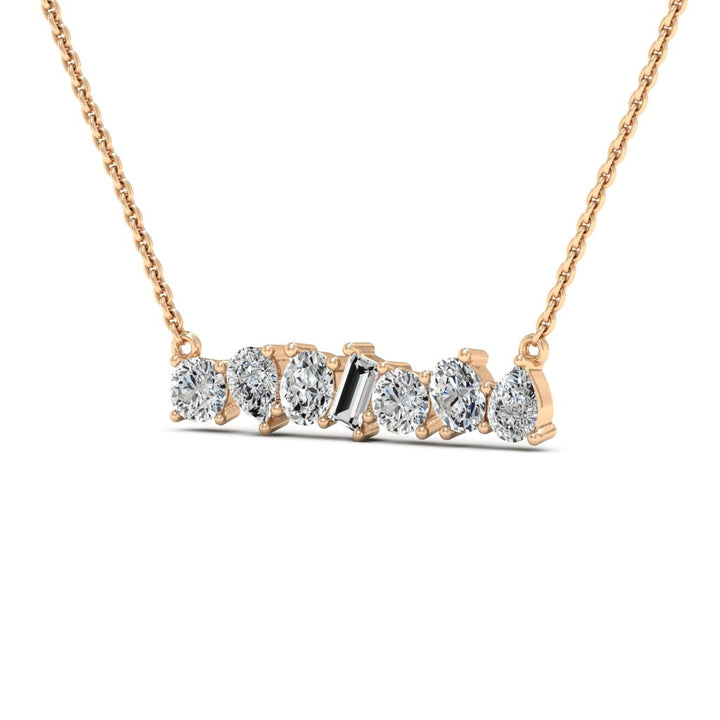 1.0TCW Six Stone Diamond Leia Moissanite Necklace For Women