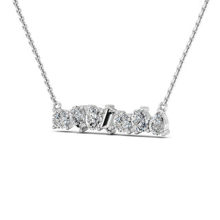 1.0TCW Six Stone Diamond Leia Moissanite Necklace For Women