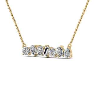 1.0TCW Six Stone Diamond Leia Moissanite Necklace For Women