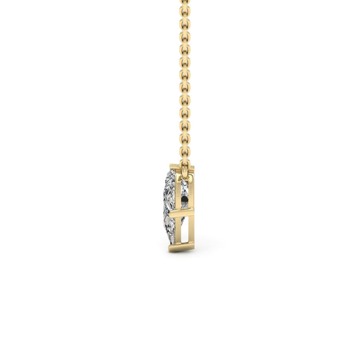 1.0CT Pear Cut Three Stone Moissanite Diamond Necklace For Women