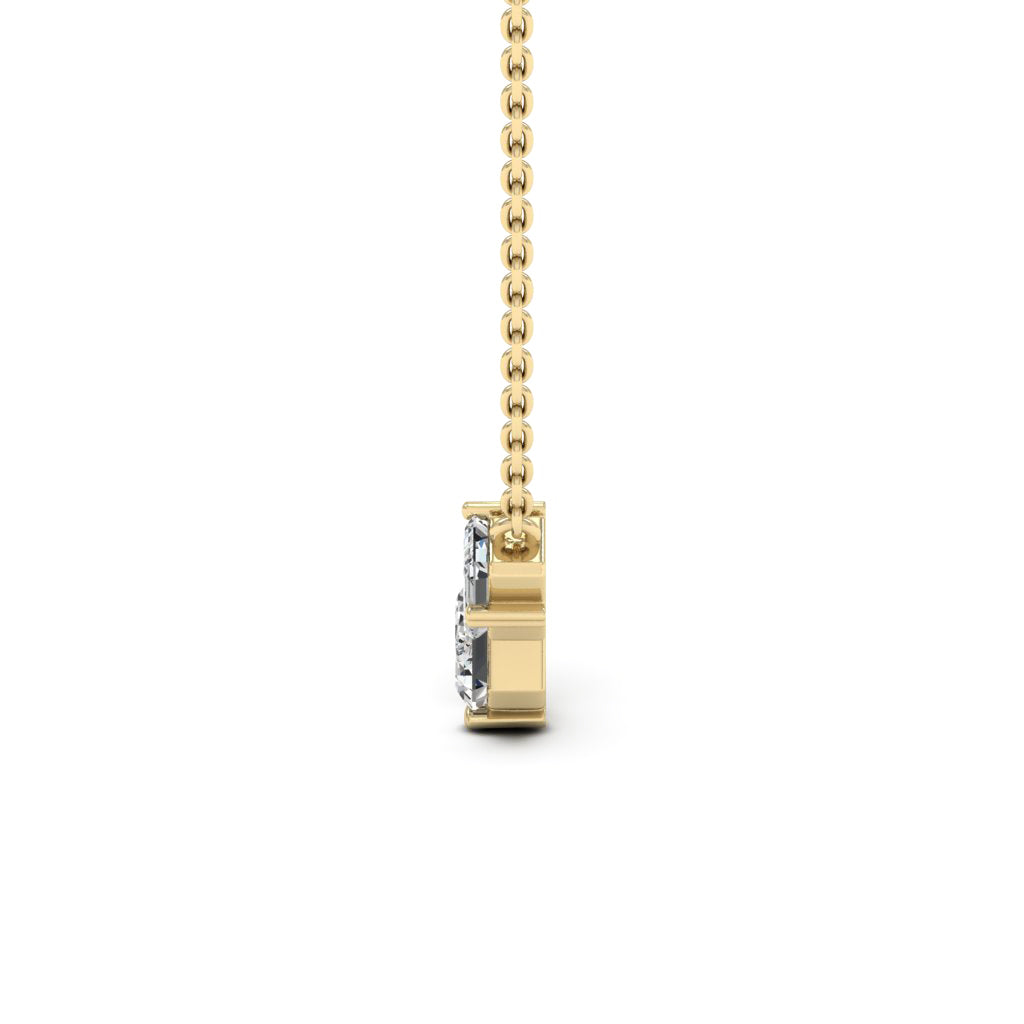 1.0CT Emerald Cut Three Stone Moissanite Diamond Necklace For Women