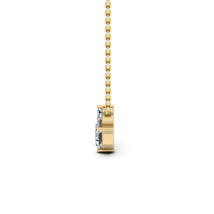 1.0CT Emerald Cut Three Stone Moissanite Diamond Necklace For Women