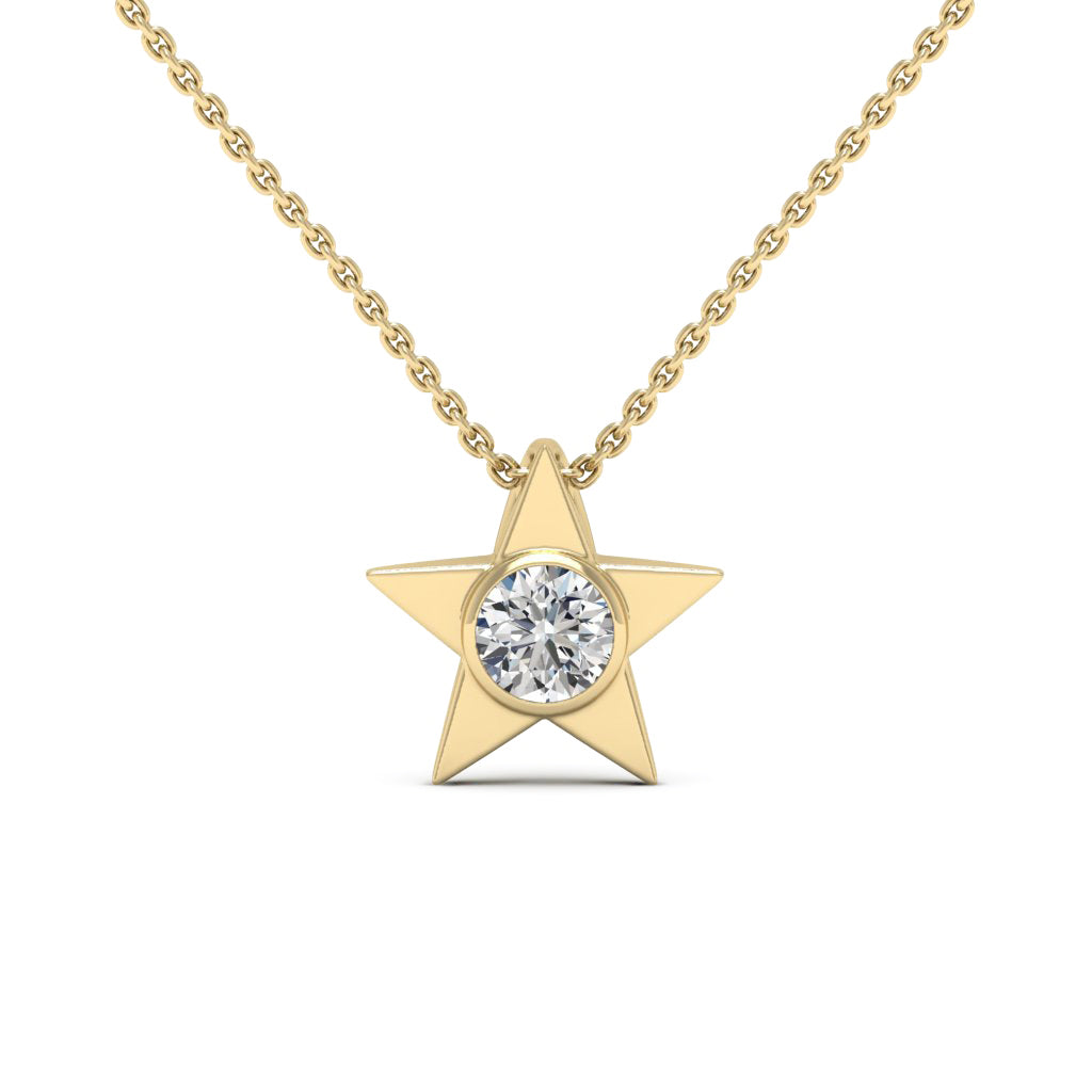 0.5TCW Round Cut Moissanite Star Pendant Necklace For Women