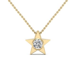 0.5TCW Round Cut Moissanite Star Pendant Necklace For Women