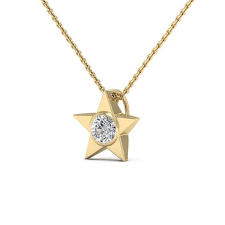 0.5TCW Round Cut Moissanite Star Pendant Necklace For Women