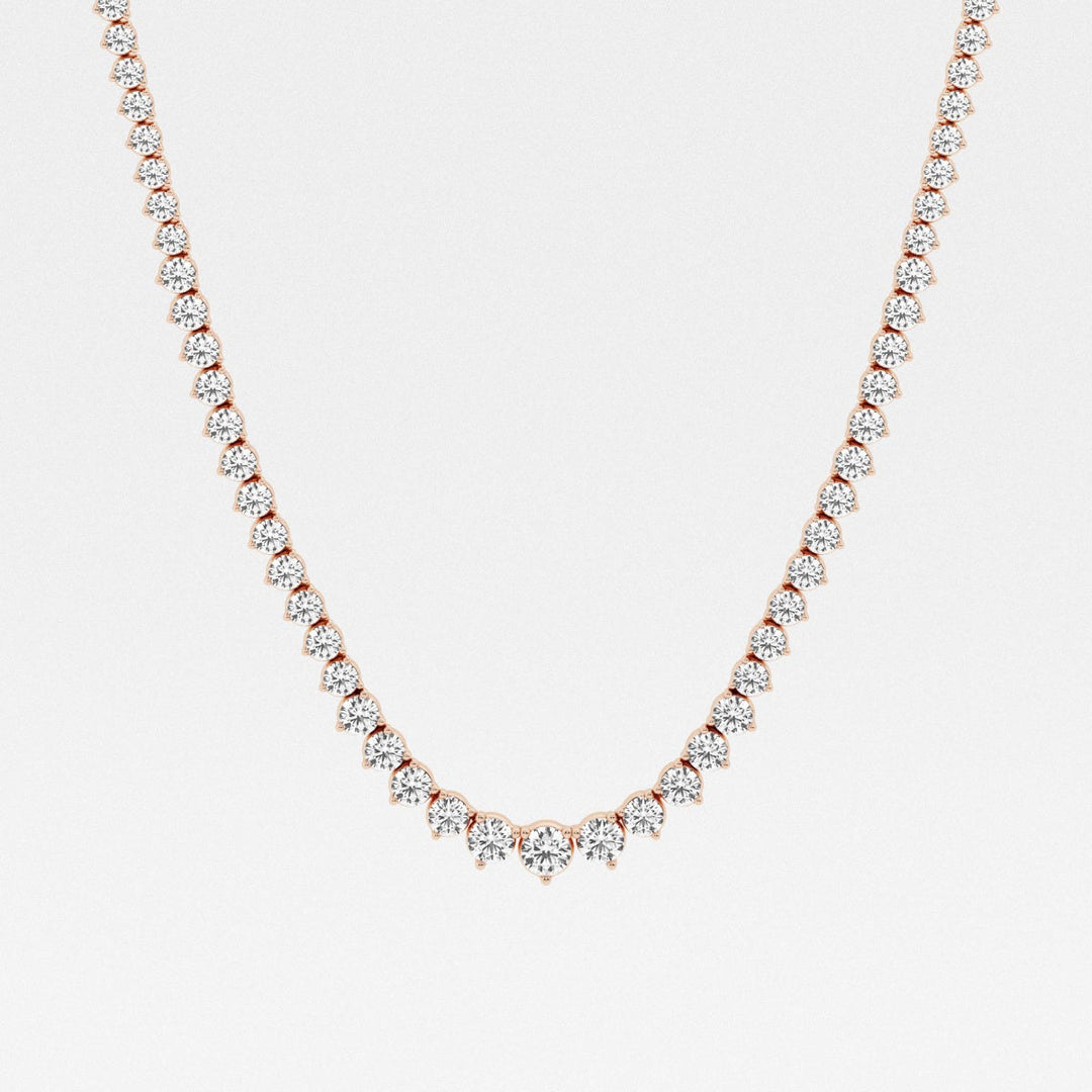 Round Cut Moissanite Diamond Tennis Necklace For Women