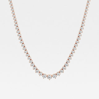 Round Cut Moissanite Diamond Tennis Necklace For Women