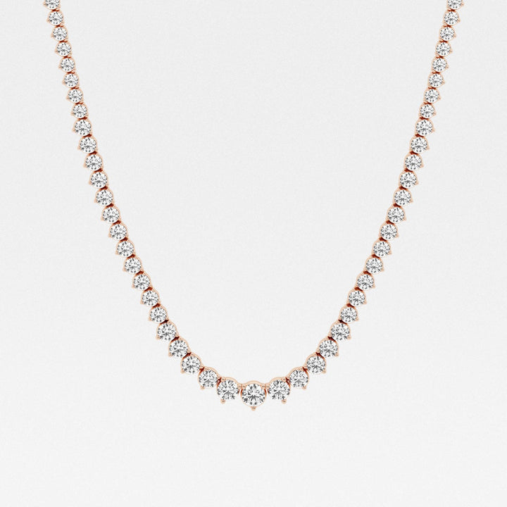 Round Cut Moissanite Diamond Tennis Necklace For Women