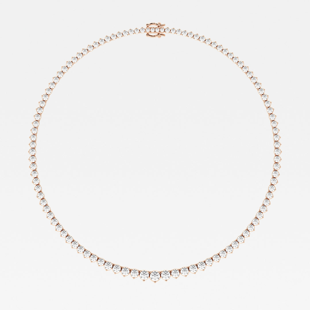 Round Cut Moissanite Diamond Tennis Necklace For Women