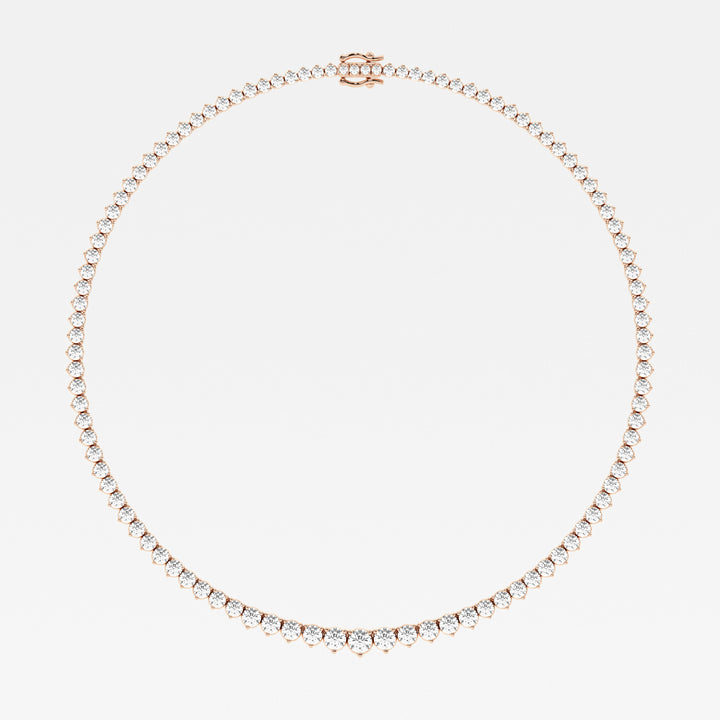 Round Cut Moissanite Diamond Tennis Necklace For Women