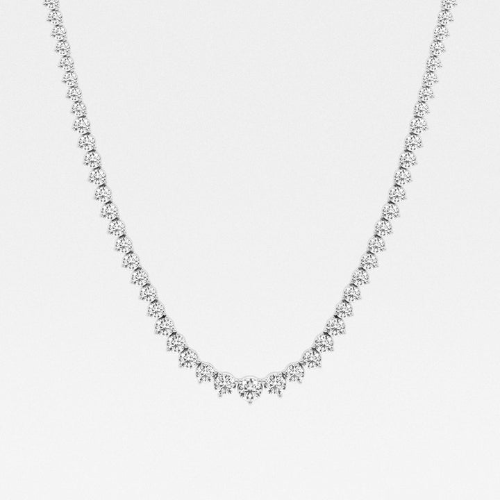 Round Cut Moissanite Diamond Tennis Necklace For Women