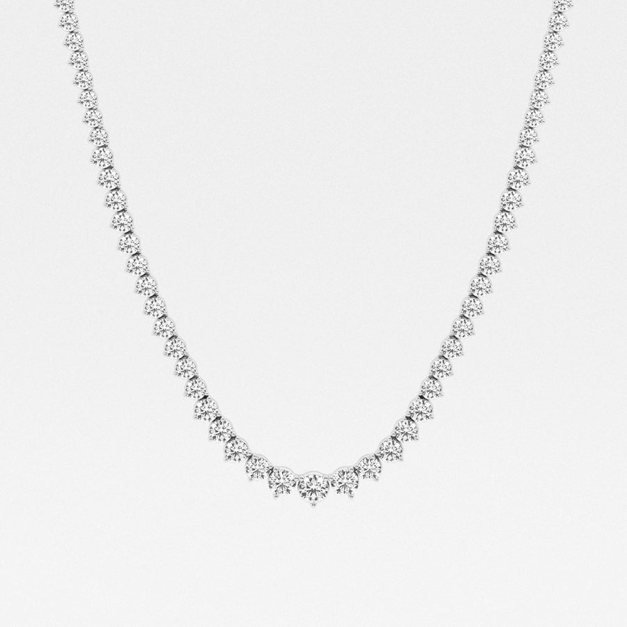 Round Cut Moissanite Diamond Tennis Necklace For Women