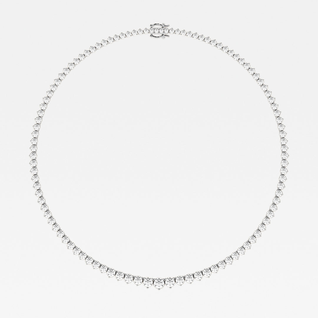Round Cut Moissanite Diamond Tennis Necklace For Women