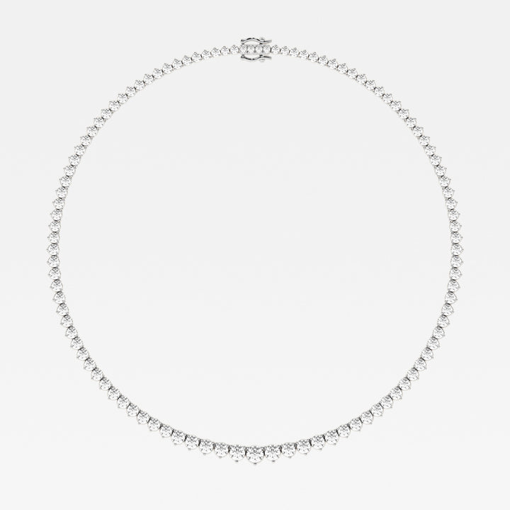 Round Cut Moissanite Diamond Tennis Necklace For Women