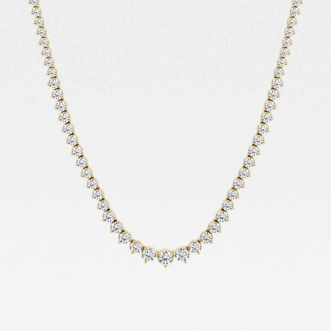 Round Cut Moissanite Diamond Tennis Necklace For Women