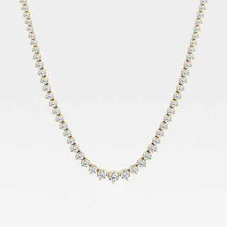 Round Cut Moissanite Diamond Tennis Necklace For Women