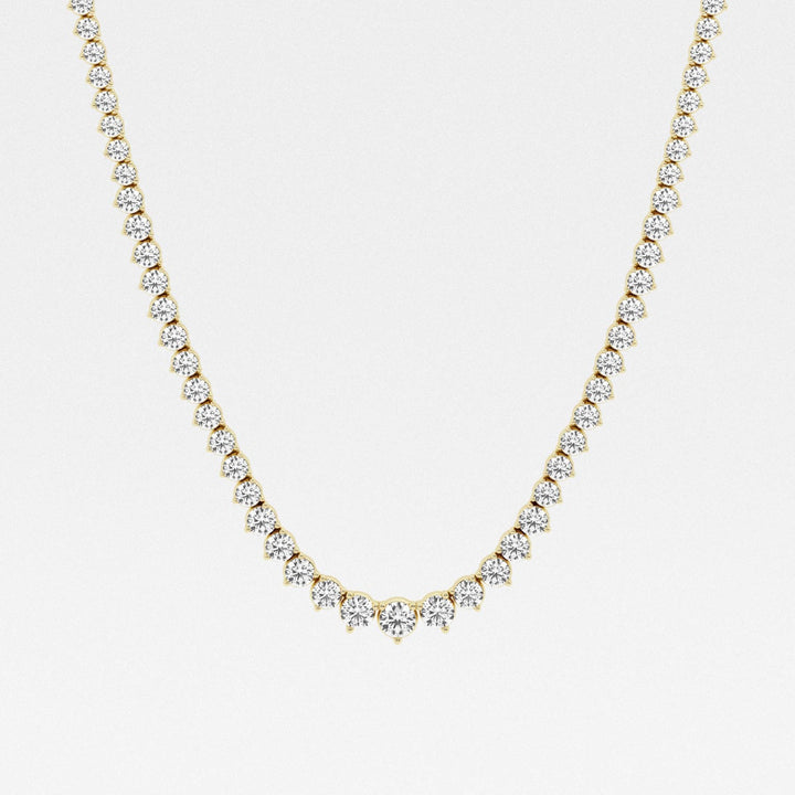 Round Cut Moissanite Diamond Tennis Necklace For Women