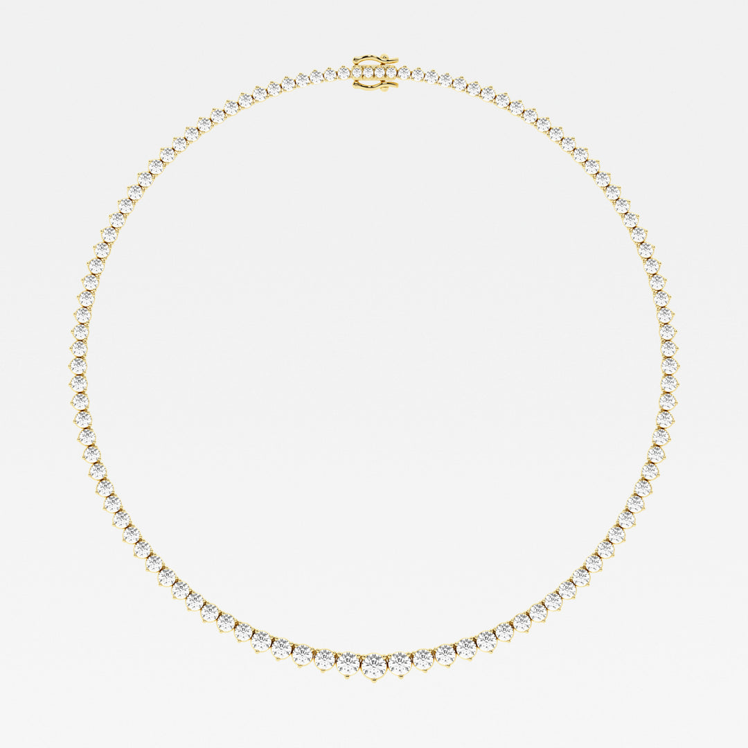 Round Cut Moissanite Diamond Tennis Necklace For Women