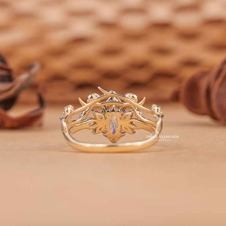 Nature-inspired bridal ring set, Destination bridal ring set, Minimalist bridal ring set, Delicate bridal ring set, Timeless bridal ring set, Elegant bridal ring set, Whimsical bridal ring set, 