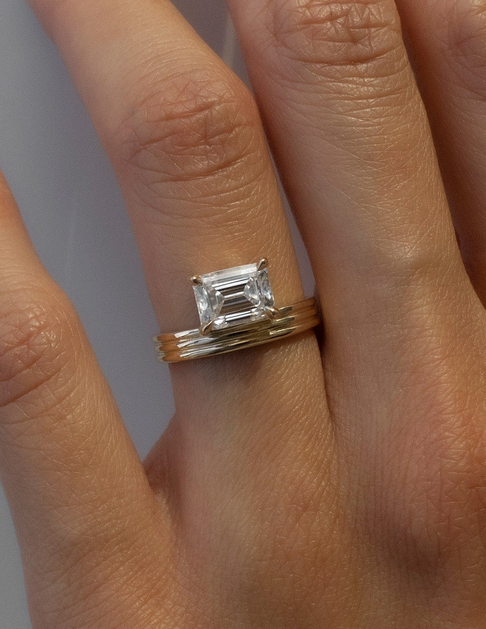 Emerald classic engagement ring, Emerald modern engagement ring, Emerald three-stone engagement ring, Emerald side stone engagement ring, 