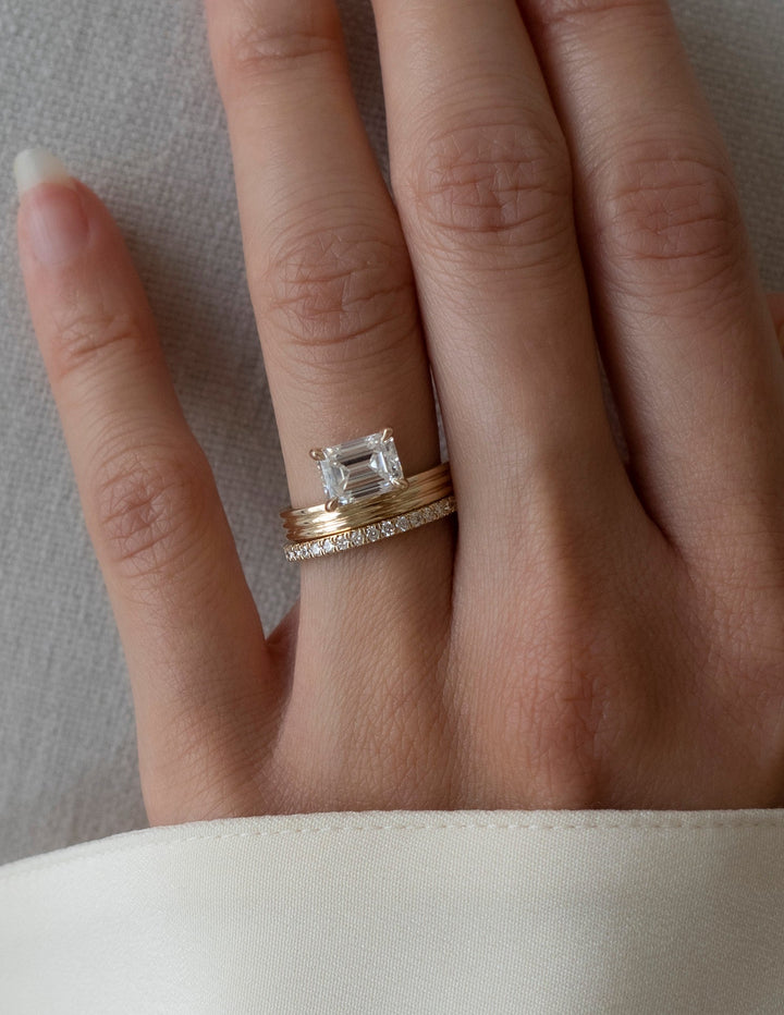 Round Diamond CVD EF/VVS Half Eternity Wedding Band