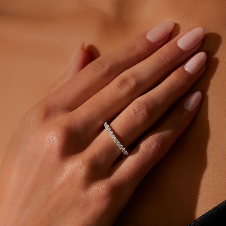Round FG-VS1 Lab Grown Diamond Full Eternity Dainty Band
