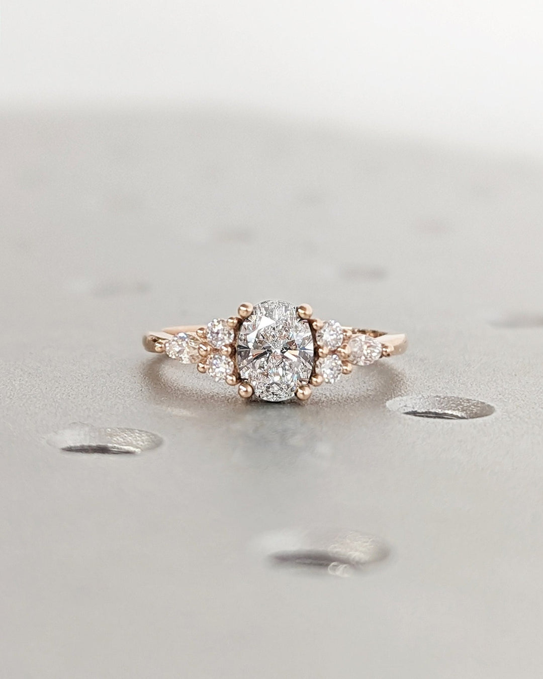 Elegant oval lab grown diamond wedding ring for women