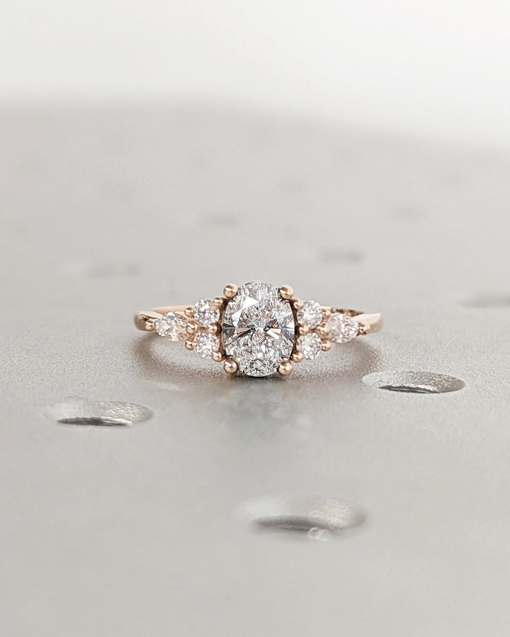 Elegant oval lab grown diamond wedding ring for women