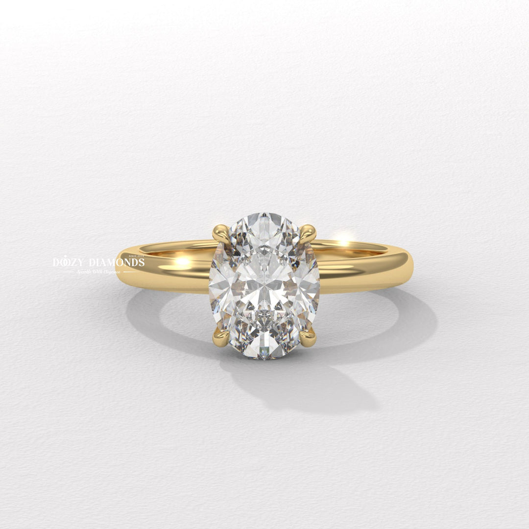Oval lab grown diamond ring yellow gold
Hidden halo oval engagement ring
Oval cut engagement ring yellow gold