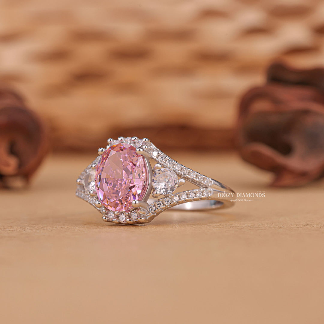  Oval engraved engagement ring, Oval halo diamond engagement ring, Oval solitaire diamond engagement ring, Oval unique diamond engagement ring, 