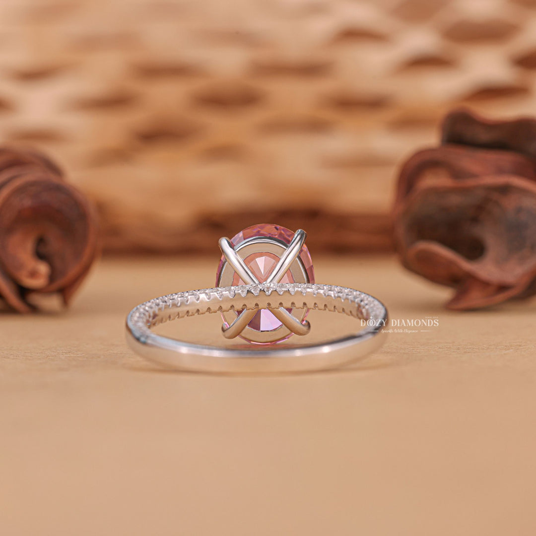  Oval engraved engagement ring, Oval halo diamond engagement ring, Oval solitaire diamond engagement ring, Oval unique diamond engagement ring, 