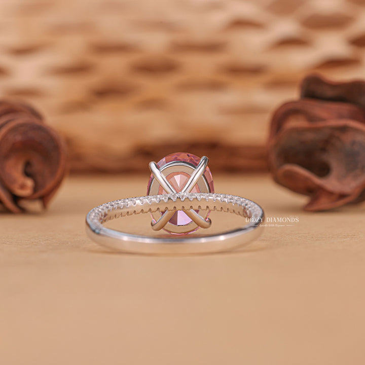  Oval engraved engagement ring, Oval halo diamond engagement ring, Oval solitaire diamond engagement ring, Oval unique diamond engagement ring, 