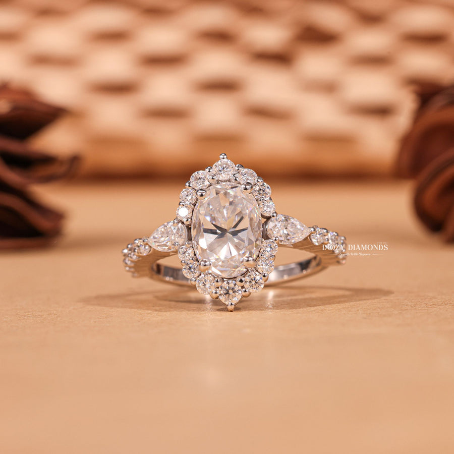 buy diamond cluster ring online,
affordable diamond cluster engagement rings,
Lab Grown Cluster Halo Engagement Ring